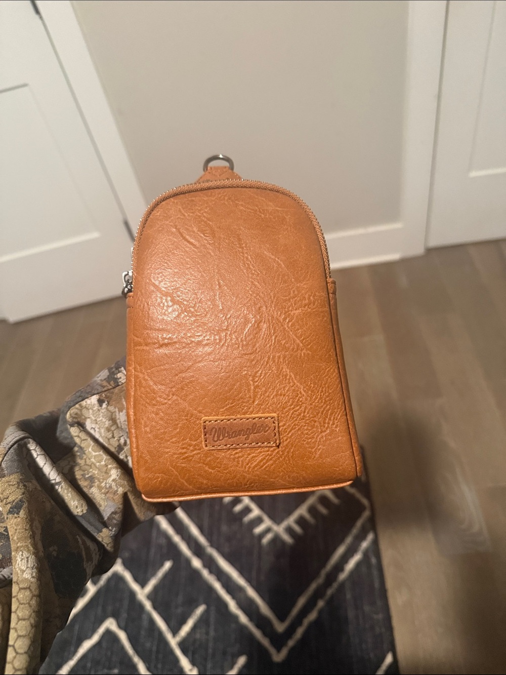 Wrangler Cognac Brown Leather Belt Bag